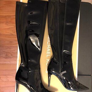 Michael Kors Women's Patent Leather Dorothy Flex Tall Boot Black Size 5.5M